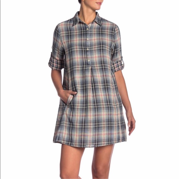 Max Studio Shirt Dress 100% Cotton Tartan Plaid Pattern Size Small Fits Bigger - Picture 1 of 16